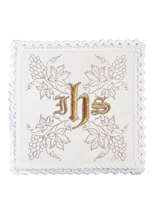 Linen chalice underwear embroidered Grape IHS - LITURGICAL SHOP