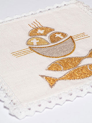 Linen cup linen with a fish motif - LITURGICAL SHOP