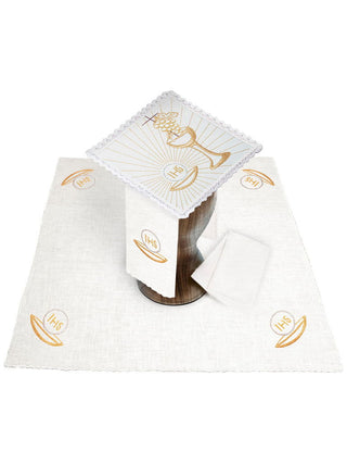 Linen cup linen with delicate gold chalice embroidery - LITURGICAL SHOP