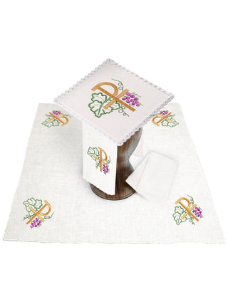 Linen cup linen with embroidered motif PAX - LITURGICAL SHOP