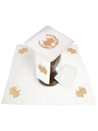 Linen cup linen with gold embroidery - LITURGICAL SHOP