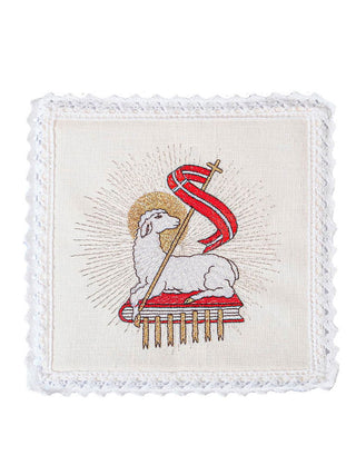 Linen cup linen with lamb embroidery - LITURGICAL SHOP