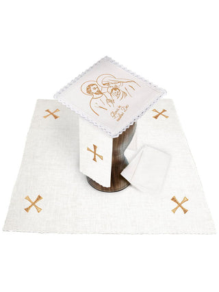 Linen embroidered chalice linen for Christmas - LITURGICAL SHOP