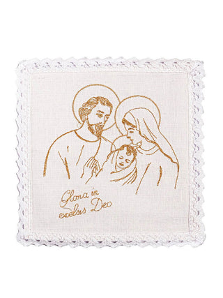 Linen embroidered chalice linen for Christmas - LITURGICAL SHOP