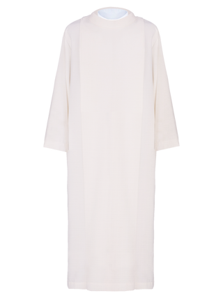 Linen priest's alb made of natural weave fabric white - LITURGICAL SHOP