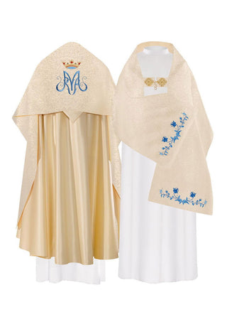 Marian Gold Liturgical Veil with embroidery - LITURGICAL SHOP