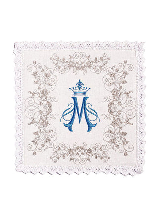 Marian embroidered linen chalice linen - LITURGICAL SHOP