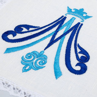 Marian embroidered linen chalice linen - LITURGICAL SHOP