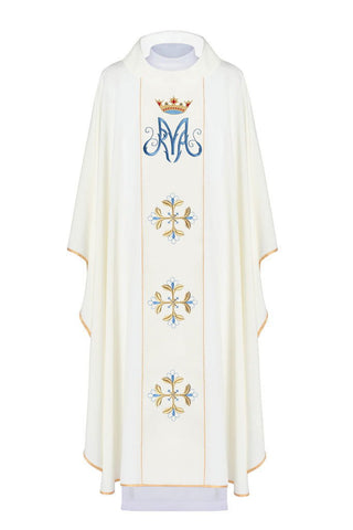 Marian liturgical chasuble with belt - LITURGICAL SHOP