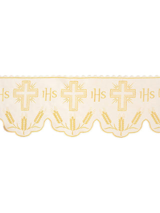 Metre with IHS monogram in ecru color with cross motif - LITURGICAL SHOP