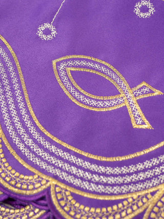 Metre with front embroidery PAX Purple - LITURGICAL SHOP