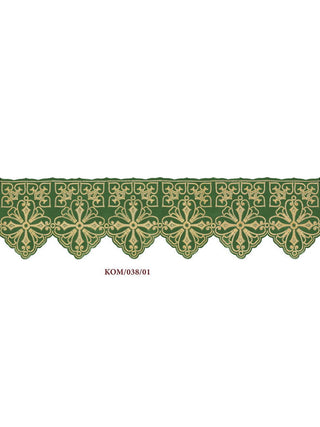 Metre with front embroidery Rosette Green - LITURGICAL SHOP