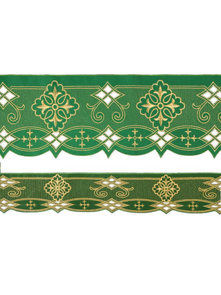 Metre with front embroidery Rosette Green - LITURGICAL SHOP