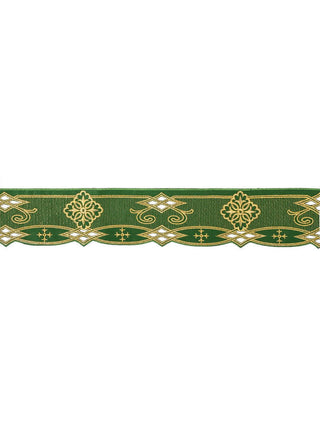 Metre with front embroidery Rosette Green - LITURGICAL SHOP