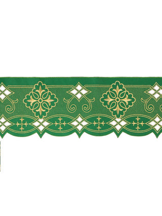 Metre with front embroidery Rosette Green - LITURGICAL SHOP