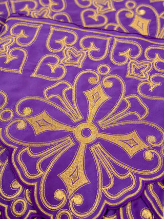 Metre with front embroidery Rosette Purple - LITURGICAL SHOP