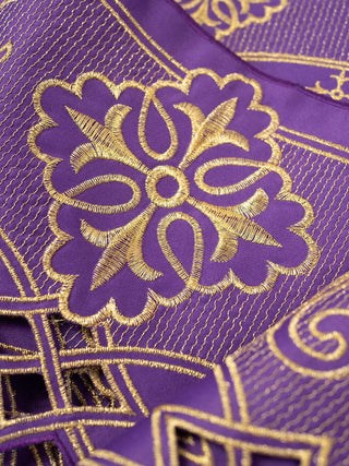 Metre with front embroidery Rosette Purple - LITURGICAL SHOP