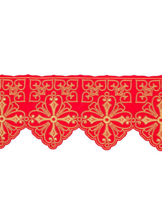 Metre with front embroidery Rosette Red - LITURGICAL SHOP