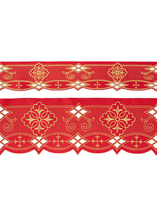 Metre with front embroidery Rosette Red - LITURGICAL SHOP