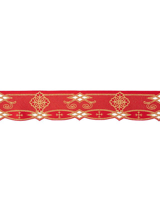 Metre with front embroidery Rosette Red - LITURGICAL SHOP