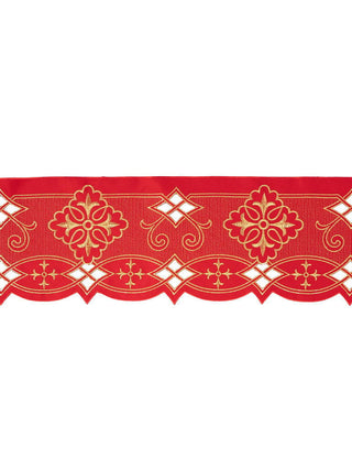 Metre with front embroidery Rosette Red - LITURGICAL SHOP