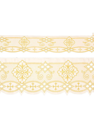 Metre with front embroidery Rosette ecru - LITURGICAL SHOP