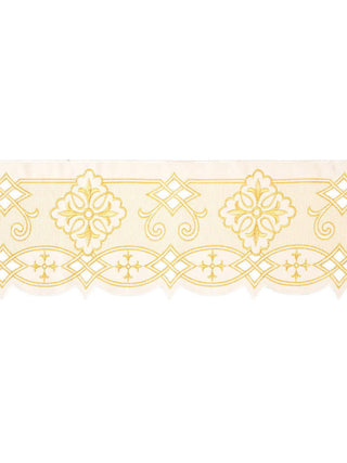 Metre with front embroidery Rosette ecru - LITURGICAL SHOP