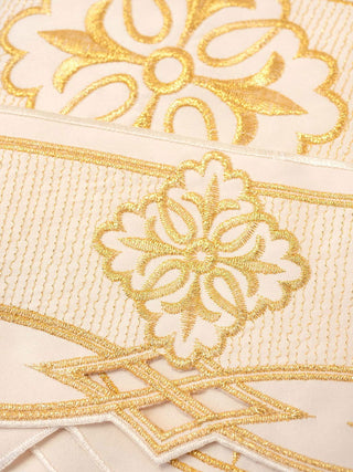 Metre with front embroidery Rosette ecru - LITURGICAL SHOP