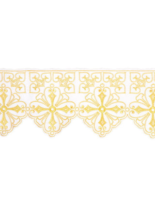 Metre with front embroidery Rosette ecru - LITURGICAL SHOP