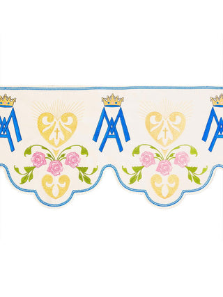 Metre with front embroidery with Marian ecru motif - LITURGICAL SHOP