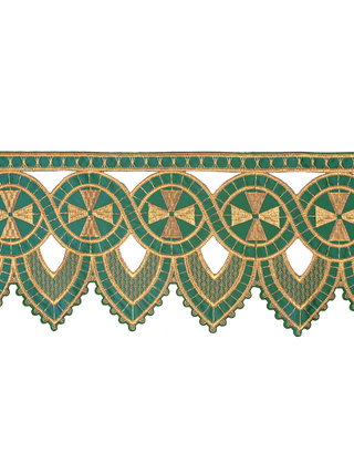 Metric with front embroidery Cross Green - LITURGICAL SHOP