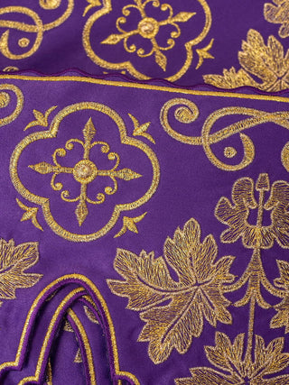 Metric with front embroidery Cross Purple - LITURGICAL SHOP