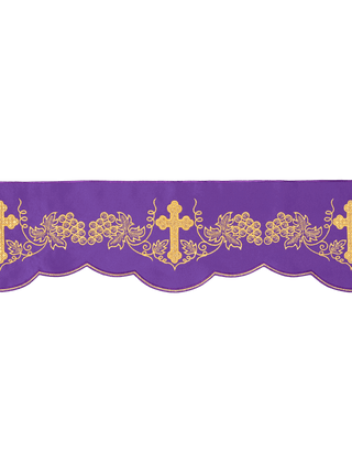 Metric with front embroidery Cross and Grapes Purple - LITURGICAL SHOP