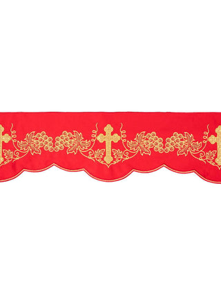 Metric with front embroidery Cross and Grapes Red - LITURGICAL SHOP