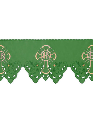 Metric with front embroidery IHS Cross Green - LITURGICAL SHOP