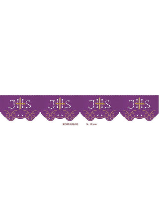 Metric with front embroidery IHS Cross Purple - LITURGICAL SHOP