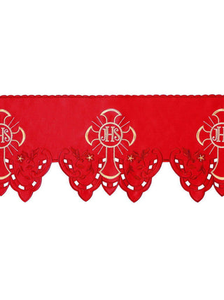 Metric with front embroidery IHS Cross Red - LITURGICAL SHOP