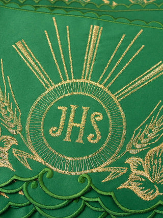 Metric with front embroidery IHS Green - LITURGICAL SHOP