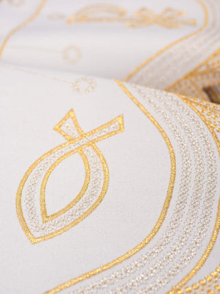 Metric with front embroidery PAX White - LITURGICAL SHOP