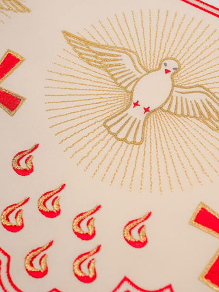 Metric with front embroidery White Dove ecru - LITURGICAL SHOP