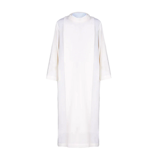 Plain turtleneck priest's robe White - LITURGICAL SHOP