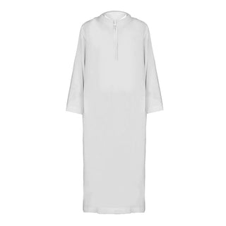 Priest's robe zipper in front White - LITURGICAL SHOP