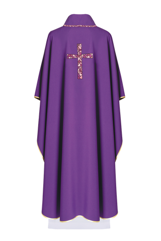 Purple Chasuble with Cross Mosaic - LITURGICAL SHOP