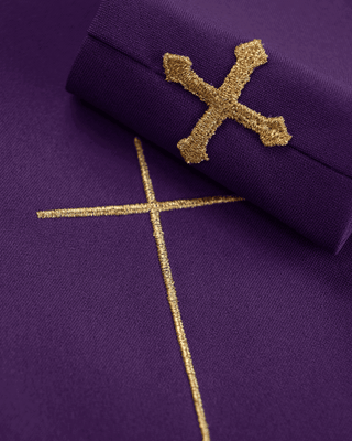 Purple Chasuble with Cross Mosaic - LITURGICAL SHOP