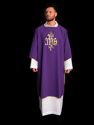 Purple IHS Embroidered Dalmatics - LITURGICAL SHOP