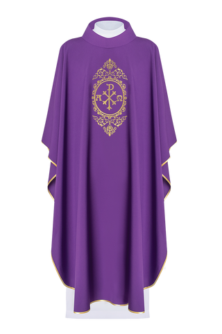 Purple Ornate with PAX surrounded by gold embroidery - LITURGICAL SHOP