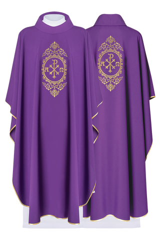 Purple Ornate with PAX surrounded by gold embroidery - LITURGICAL SHOP