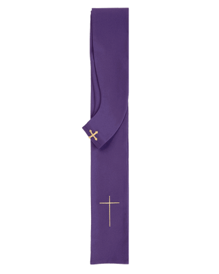 Purple chasuble decorated with 500 stones with a narrow band - LITURGICAL SHOP