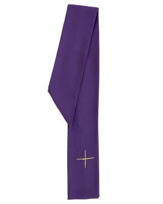 Purple chasuble embroidered with symbol of the cross Purple - LITURGICAL SHOP