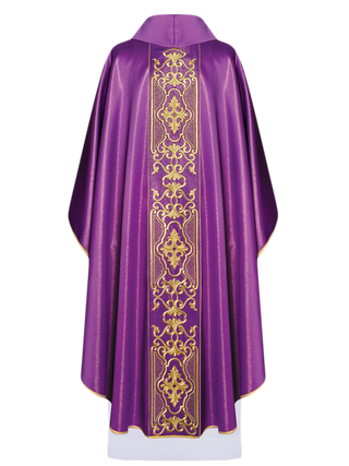 Purple chasuble richly embroidered glossy - LITURGICAL SHOP